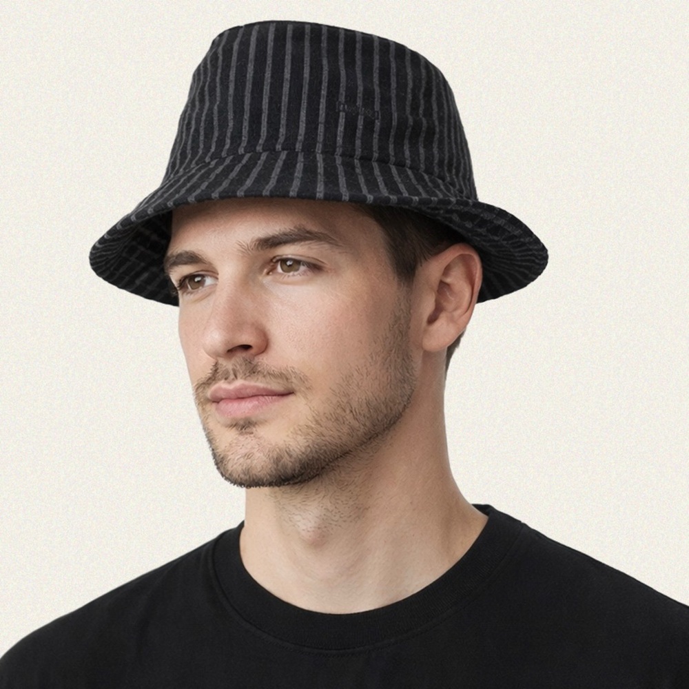 Kangol Black Pinstripe Bucket Hat